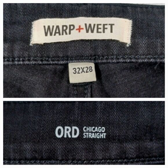 Warp + Weft ORD Chicago Straight Leg Asphalt Black Stretch Jeans Men's W32 L28 - Picture 4 of 12